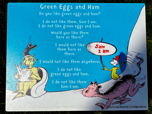 Green Eggs and Ham sign