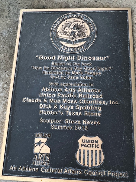 Good Night Dinosaur plaque