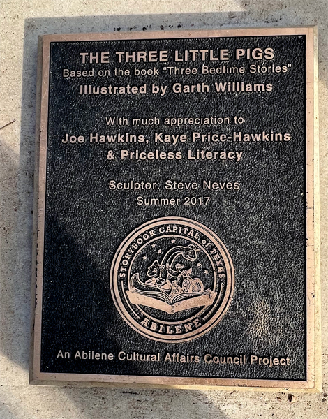 Three Little Pigs plaque