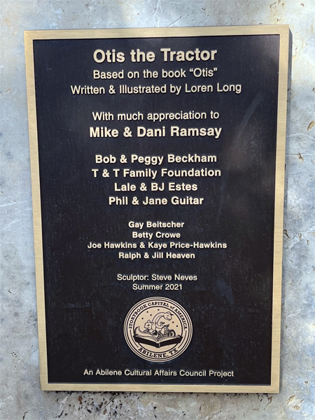 Otis The Tractor plaque