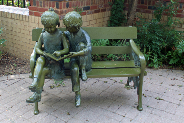 two children on a bench