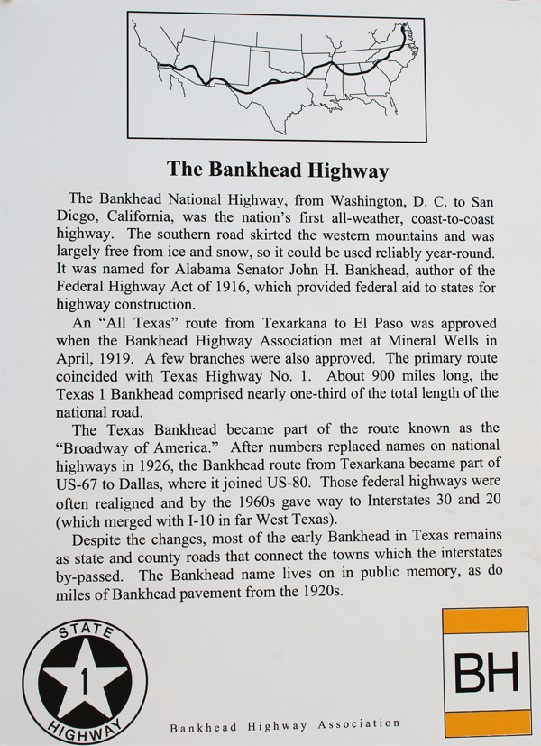 sign about The Bankhead Highway
