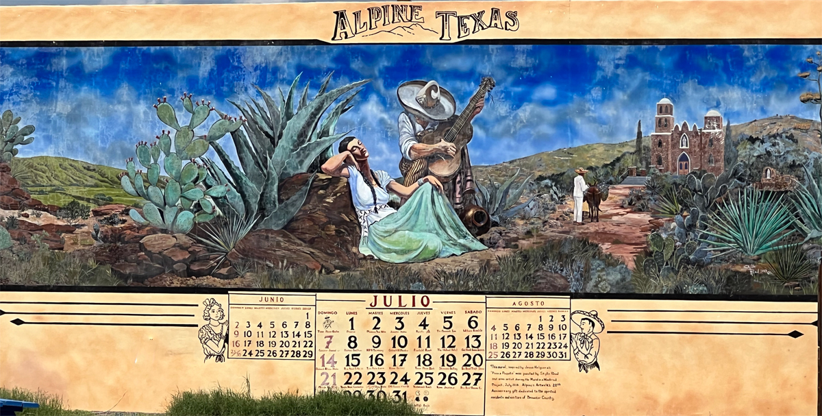 Apline Texas mural and calender