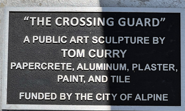 The Crossing Guard plaque