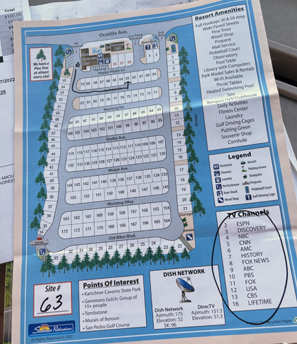 map of Butterfield RV Resort