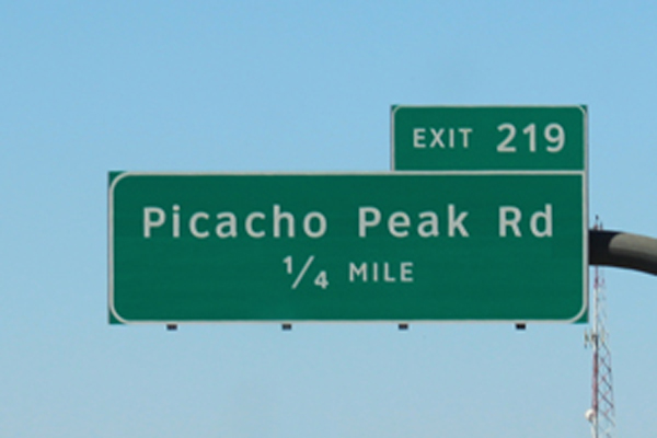 Picacho Peak Road sign
