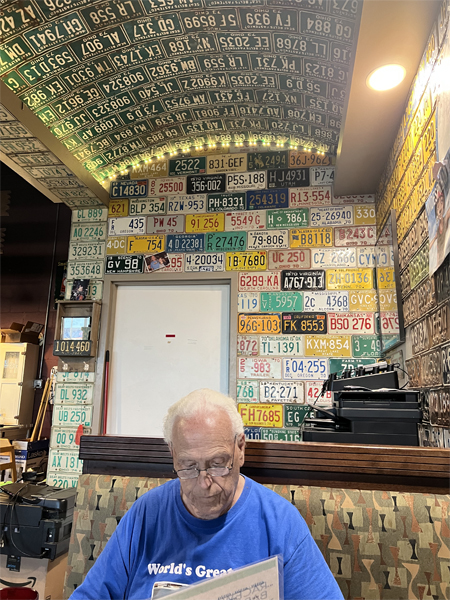 inside Raceway Bar and Grill - license plates