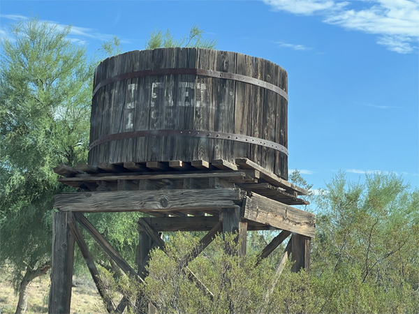 old wooden water tank