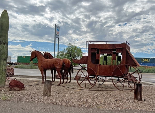 horses and a stagecoach