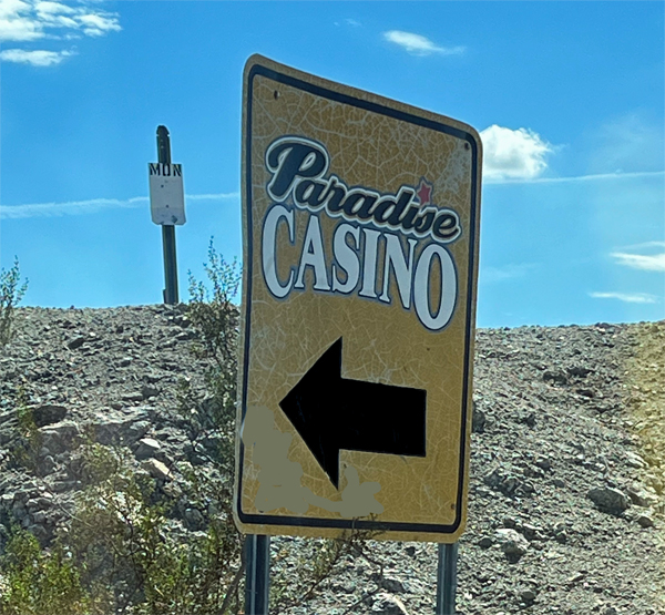 Paradise Casino directonal sign