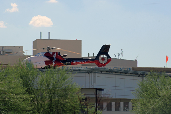 heiicopter on the hospital roof