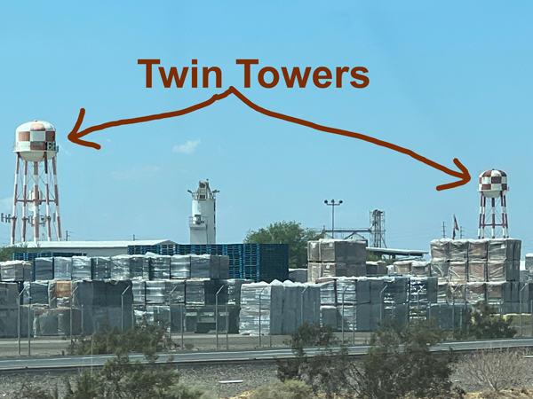 twin water towers