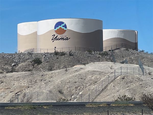 Three City of Yuma water tanks