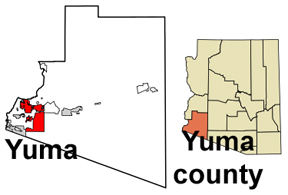Arizona map showing location of Yua