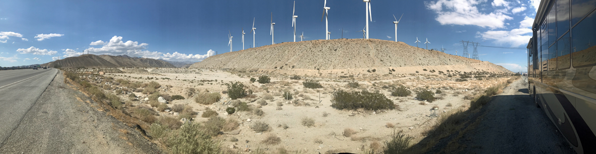 wind turbines in California panorama