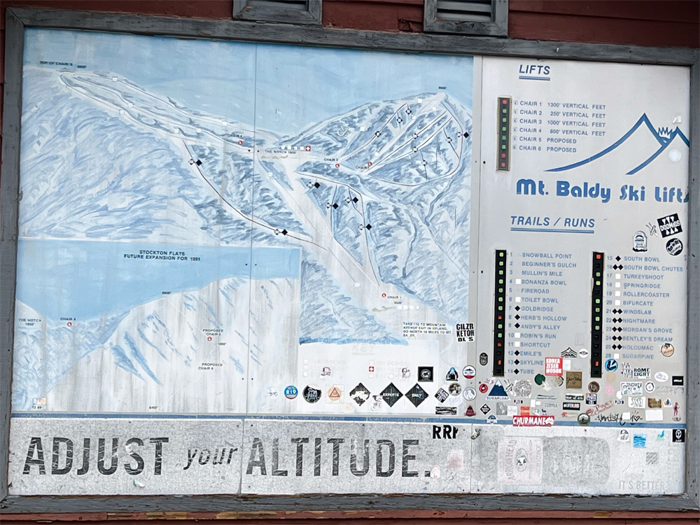 Mt Baldy ski lift map