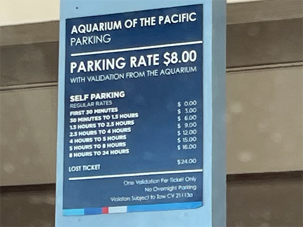 Aquarium of the Pacific parking rates