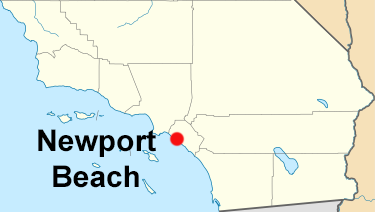 map showing location of Newport Beach