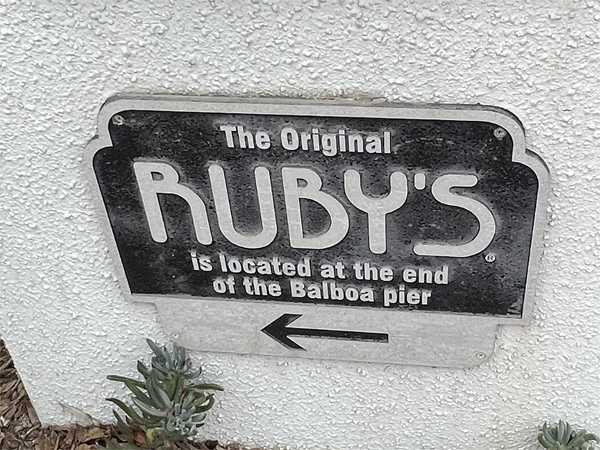 Rubys Diner directional sign