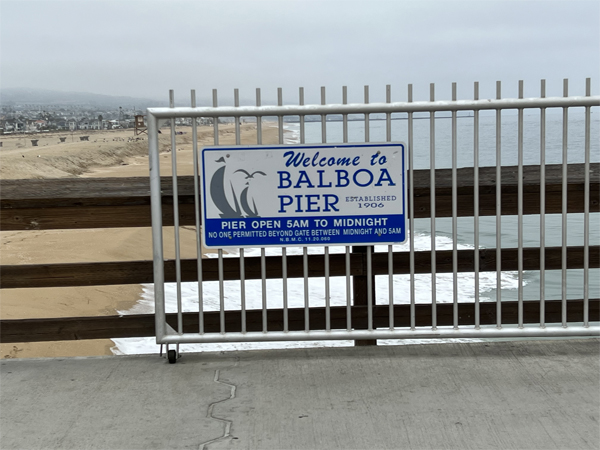 welcome to Balboa pier sign
