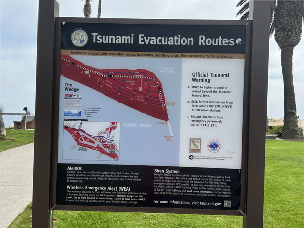 Tsunami Evacuation route sign