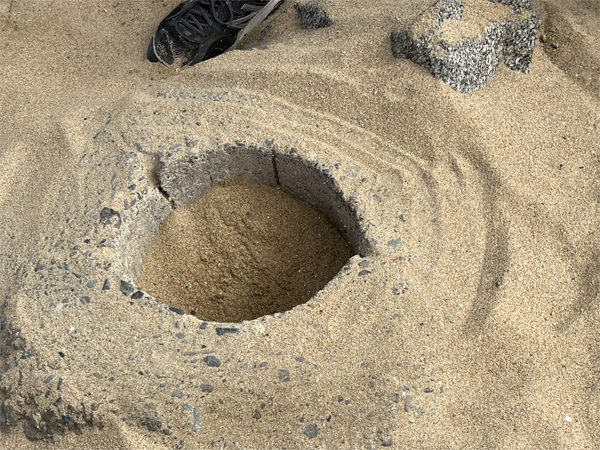 interesting hole in the sand