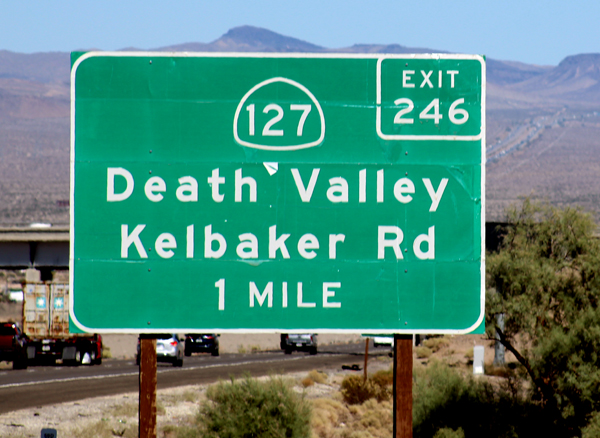 Death Valley exit sign