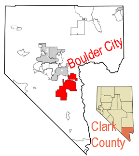 Nevada map showing location of Boulder City