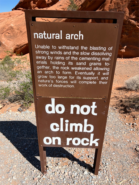 do not climb on rock sign