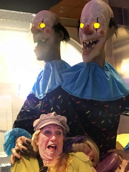 clowns scaring Karen Duquette
