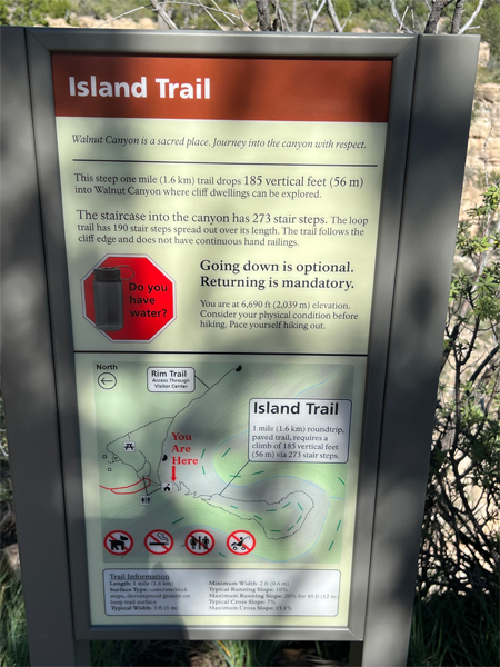 Island trail warning sign