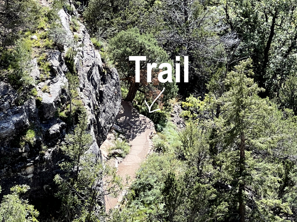 trail far below