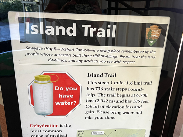 Island trail warning sign