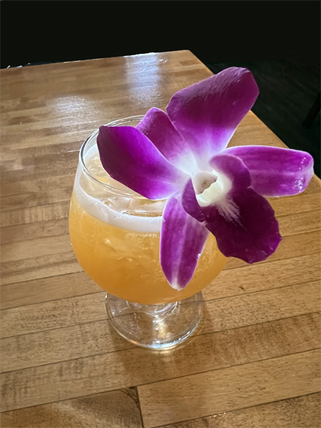 cocktail and a real flower