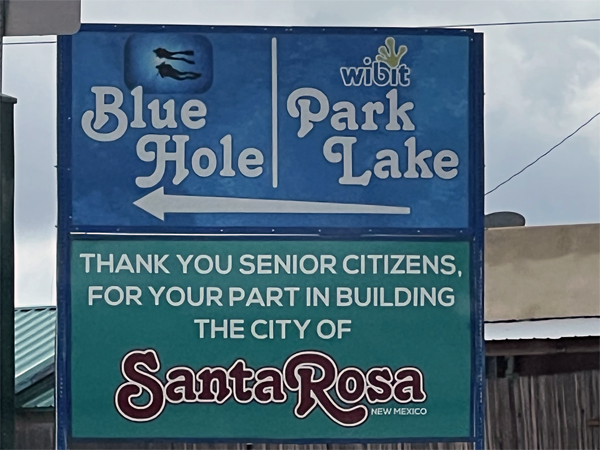 Blue Hole Park Lake Sign