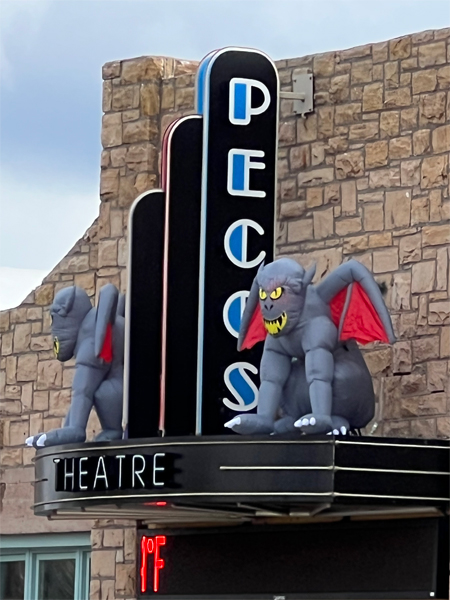 gargoyles at Pecos  Theater