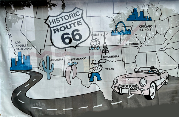 Historic map 66 and Karen Duquette