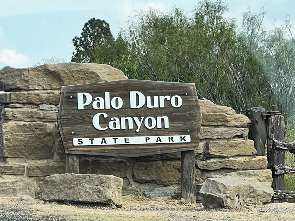 Palo Duro Canyon State Park sign