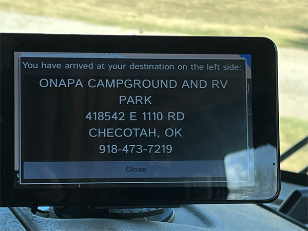 GPS address for the campground
