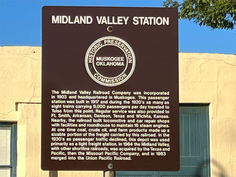 Midland Valley Railroad Station  sign