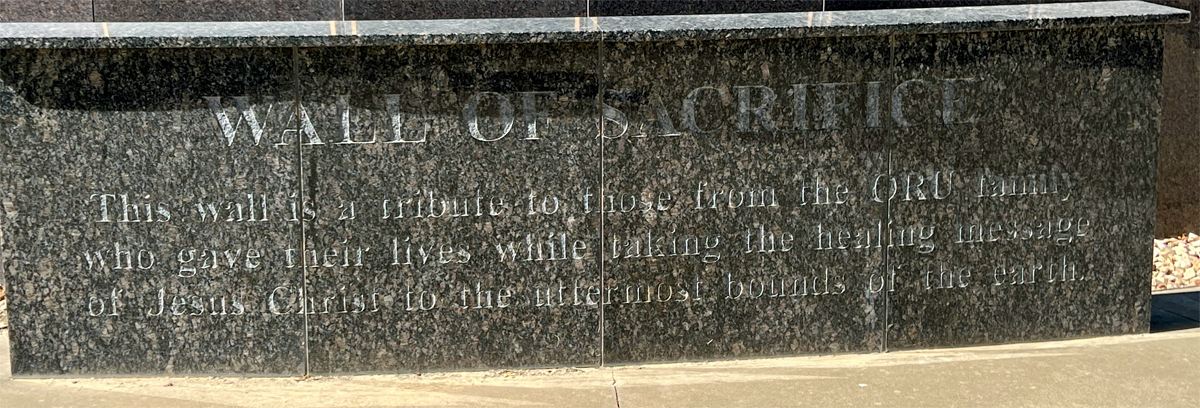 Wall of Sacrifice plaque