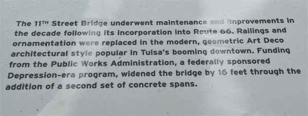 sign about the 11th Street Bridge