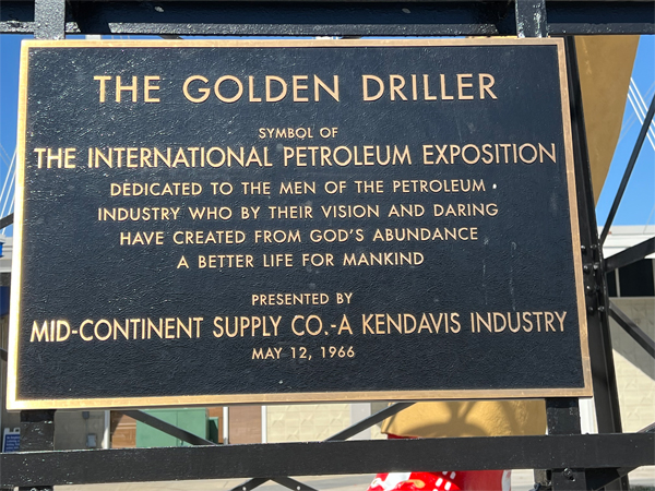 The Golden Driller plaque