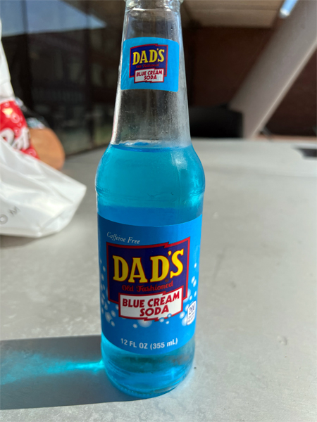 Dad's Blue Cream soda pop