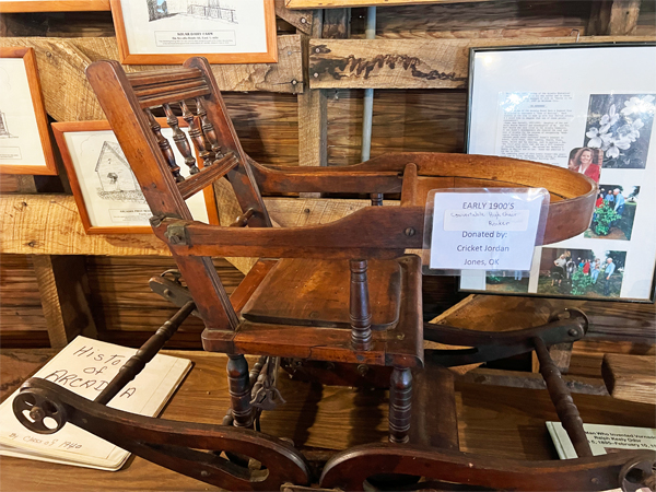 old rocking chair with tray