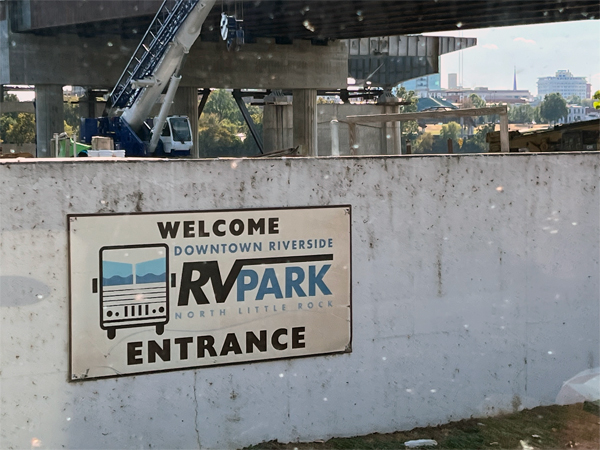 Downtown Riverside RV Park sign