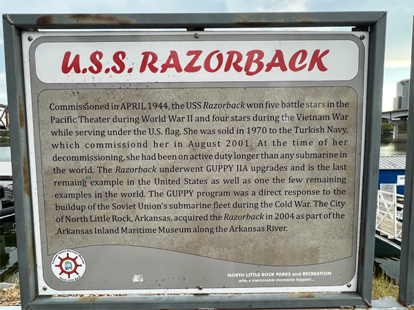 USS Razorback sign