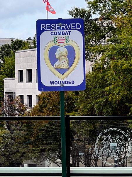 parking spot reserved for Combat Wounded