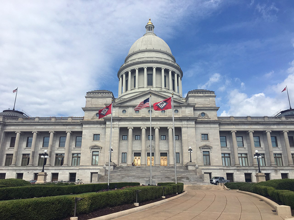 Arkansas State Capitol building and the bronze doors
