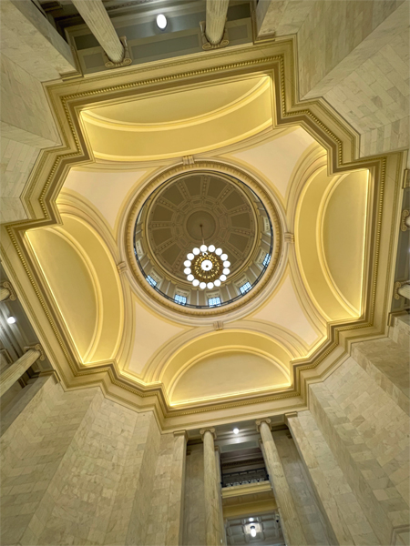 Looking up into the rotunda shown above